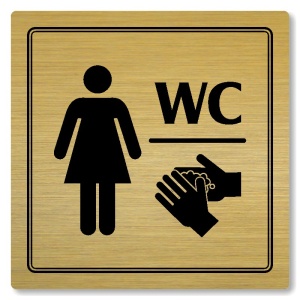 WC ženy, 100x100mm, zlatá, Utah